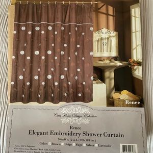 Elegant embroidery shower curtain